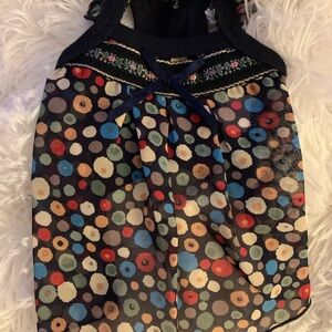 Baxterboo floret sleeveless dog dress by puppia in navy